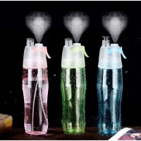 Creative plastic outdoor sport spray water bottle cooling water bottle