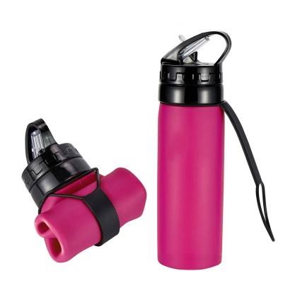 Lai Crystal 400ML Eco Friendly BPA Free Foldable Sports Silicone Water Bottle