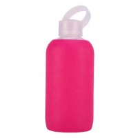 104780 glass water bottle water with silicone sleeve