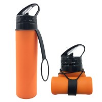 Private Label Collapsible Squeezed Soft Silicone Water Bottle