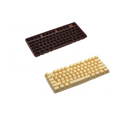 wholesale free sample collapsible foldable Keyboard 3D reusable Silicone Chocolate 3D Molds